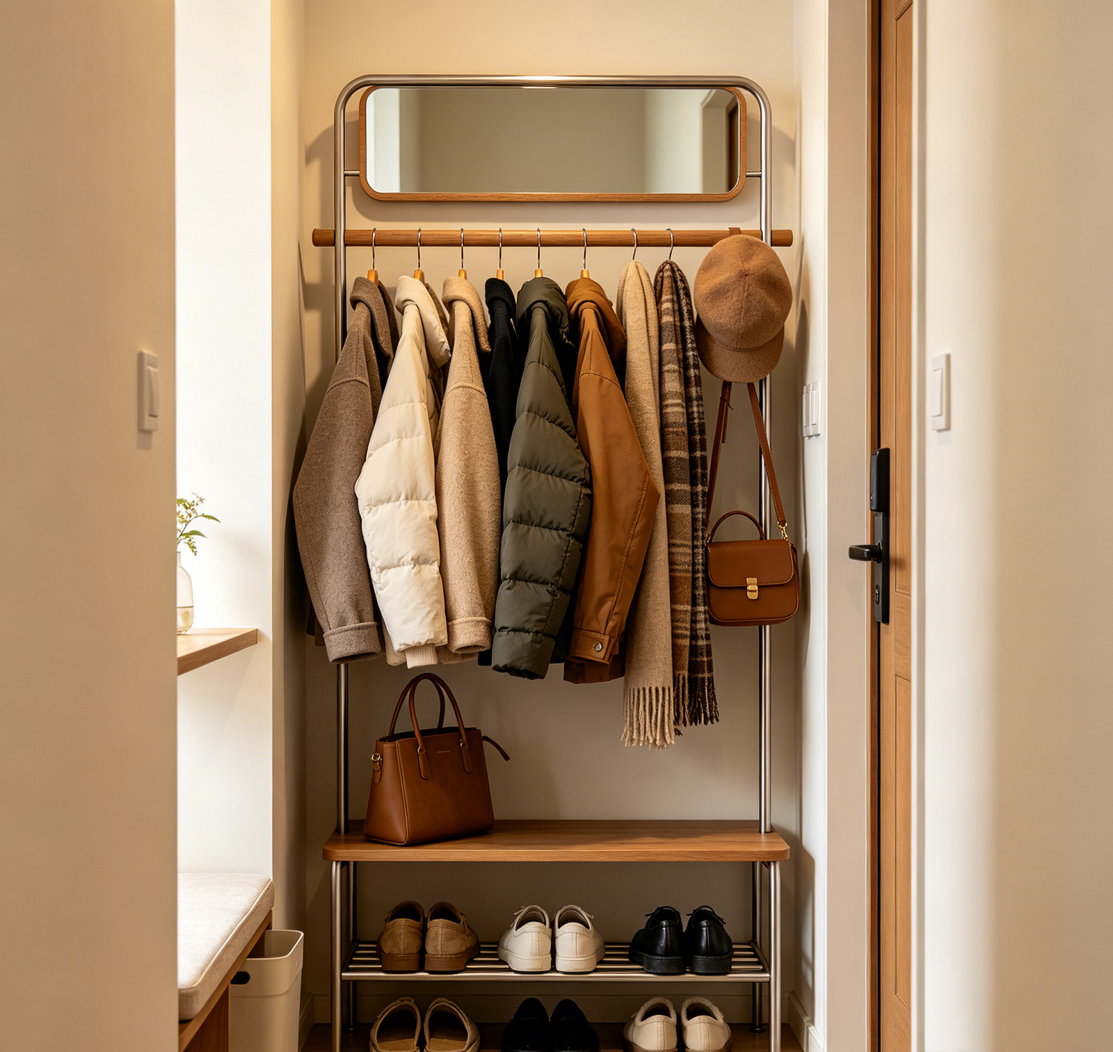 Compact Entryway Coat Rack
